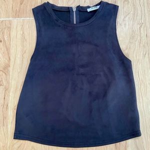 Black Suede-like Zara Tank Top